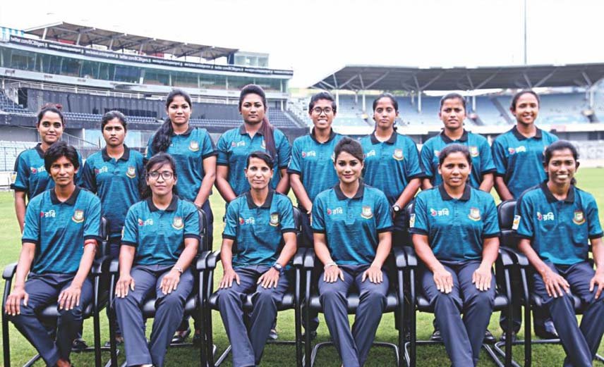 Bangladesh National Women's Cricket Team before the game