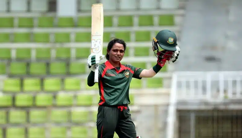 Nigar Sultana cricketer celebrating a century